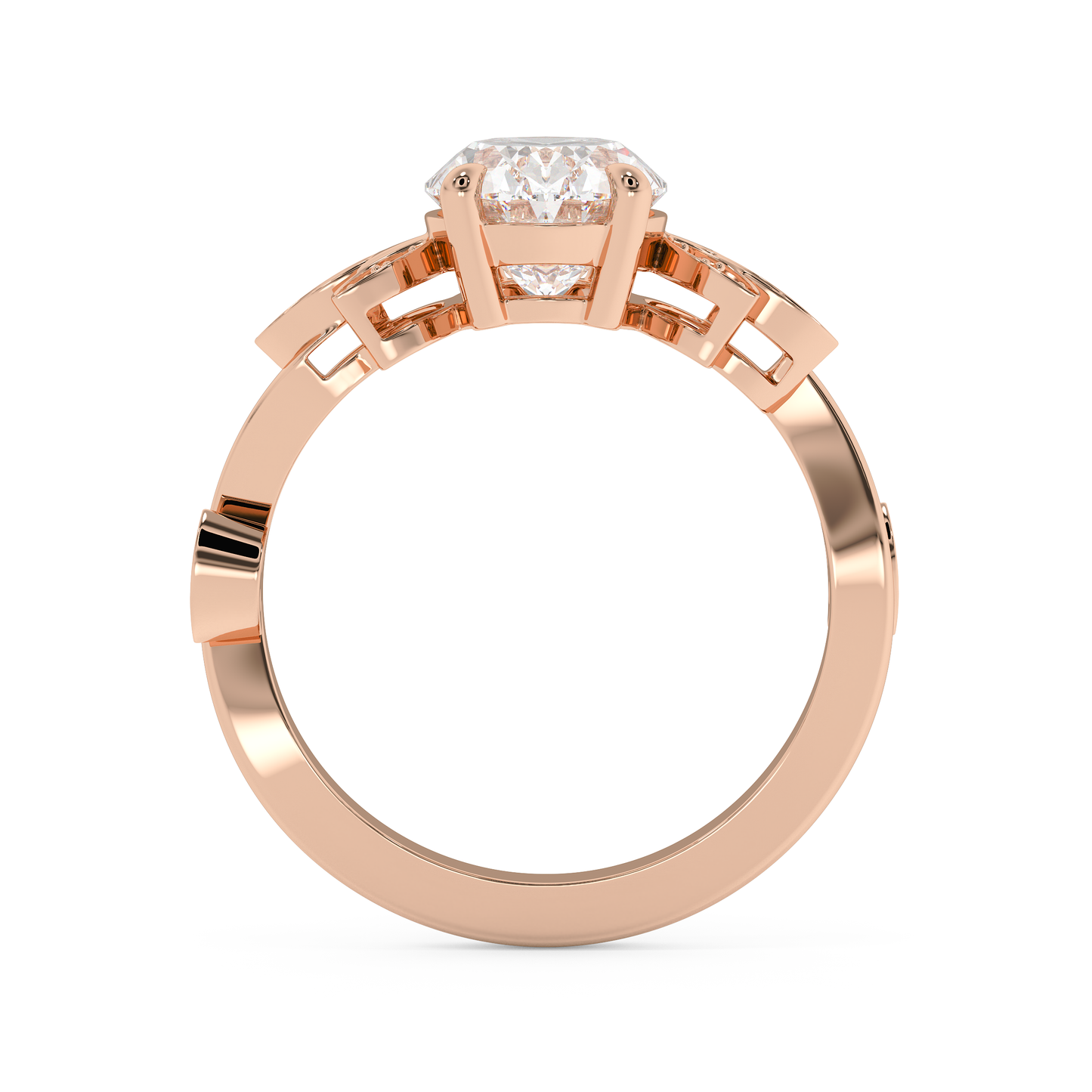 Emerald Solitaire Lab Grown Diamond Engagement Ring