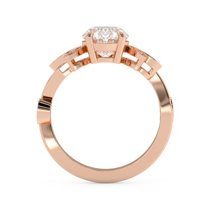 Emerald Solitaire Lab Grown Diamond Engagement Ring