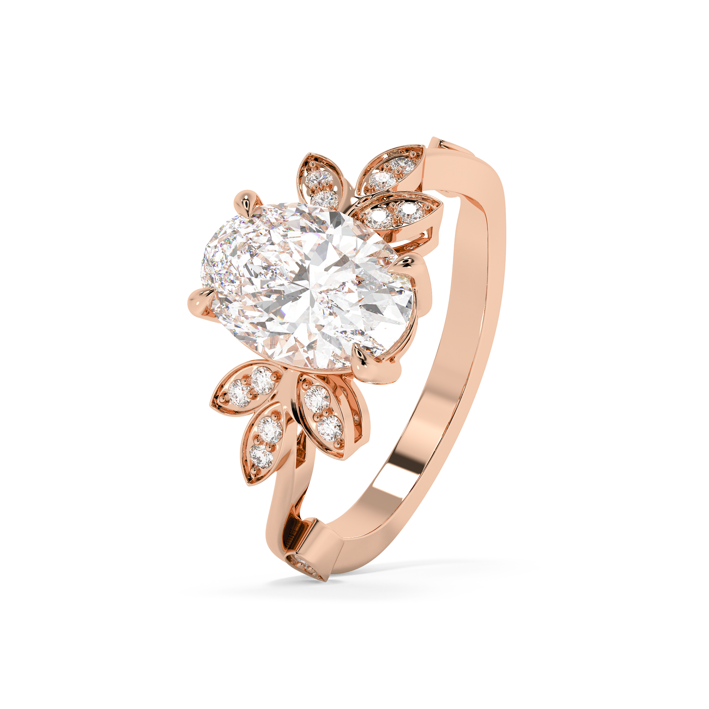 Emerald Solitaire Lab Grown Diamond Engagement Ring