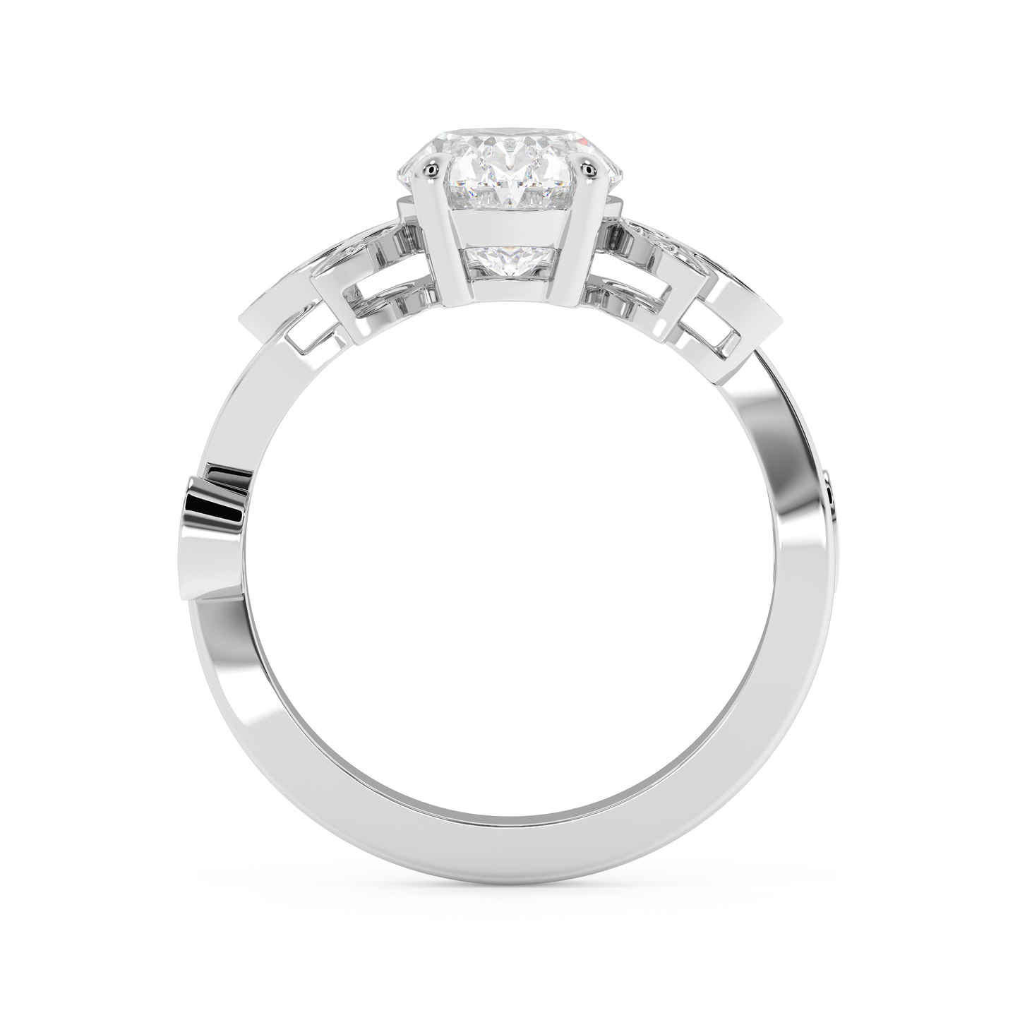 Emerald Solitaire Lab Grown Diamond Engagement Ring