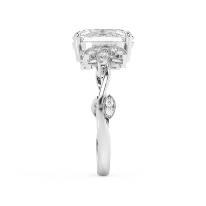 Emerald Solitaire Lab Grown Diamond Engagement Ring
