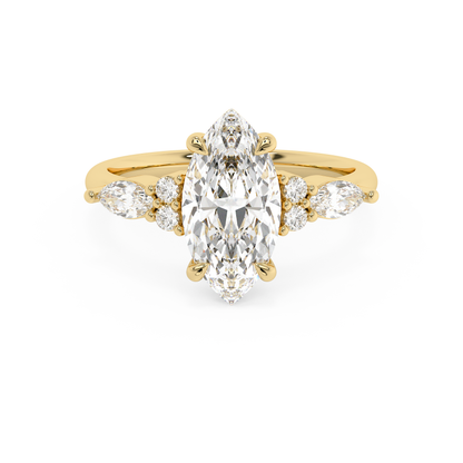 Emerald Solitaire Lab Grown Diamond Engagement Ring