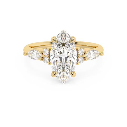Emerald Solitaire Lab Grown Diamond Engagement Ring