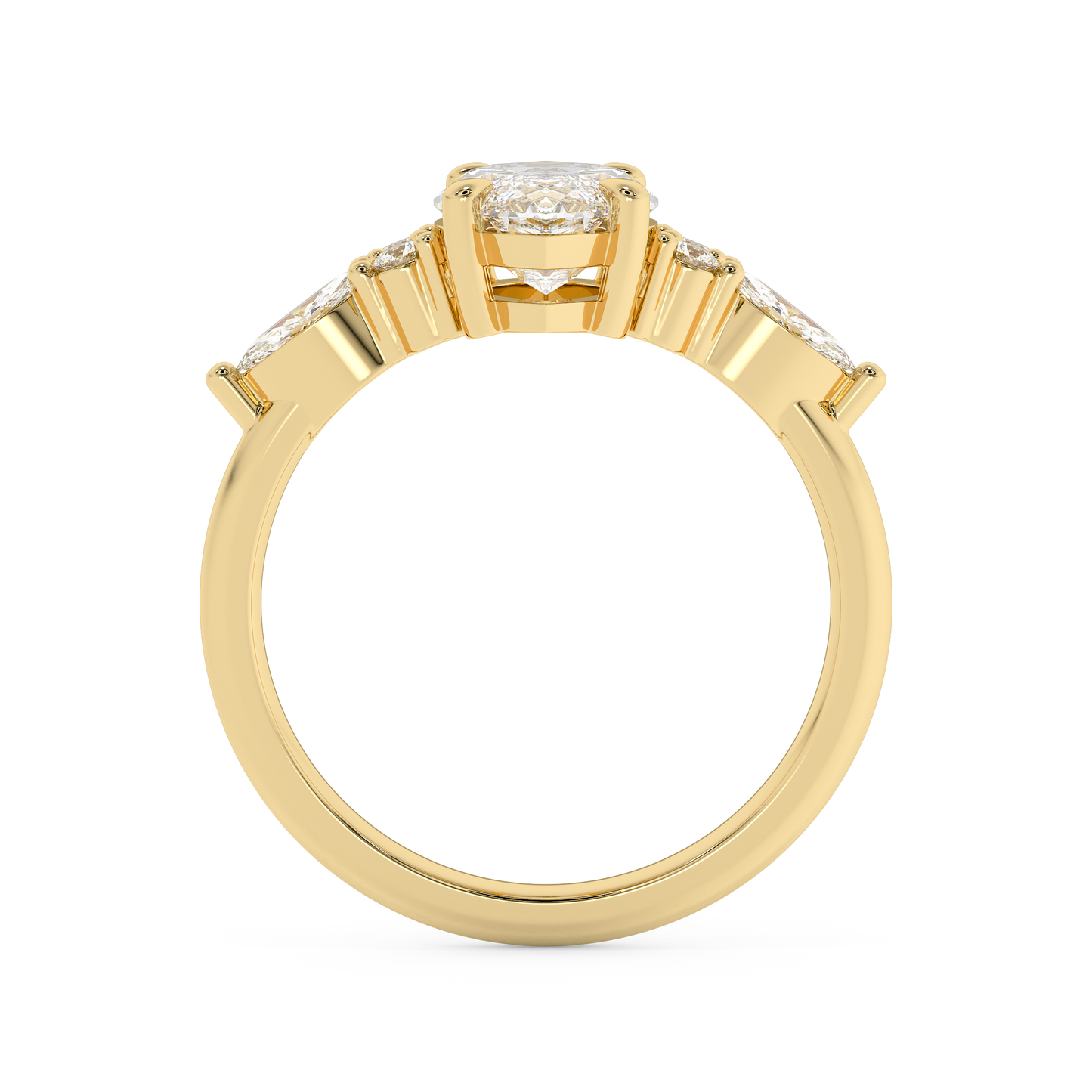 Emerald Solitaire Lab Grown Diamond Engagement Ring