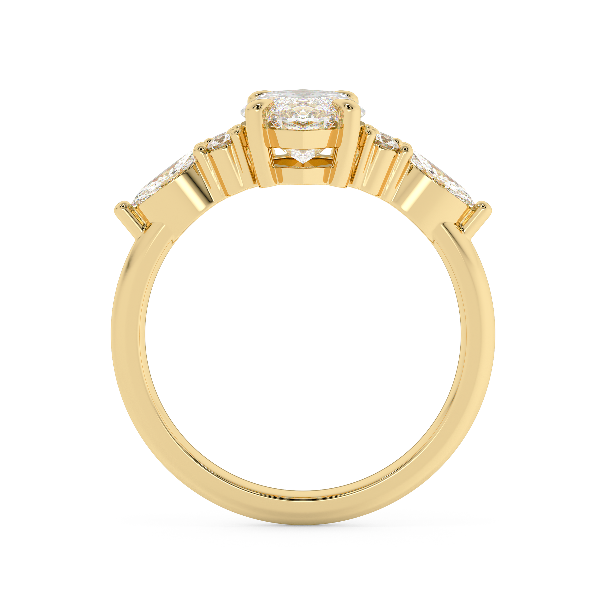Emerald Solitaire Lab Grown Diamond Engagement Ring