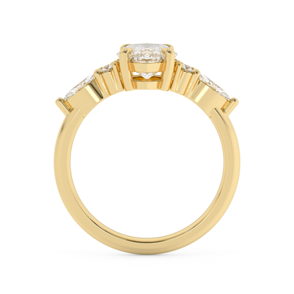 Emerald Solitaire Lab Grown Diamond Engagement Ring