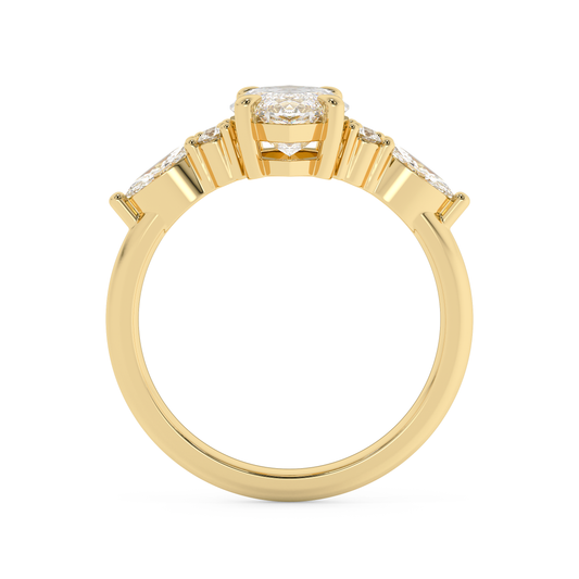 Emerald Solitaire Lab Grown Diamond Engagement Ring