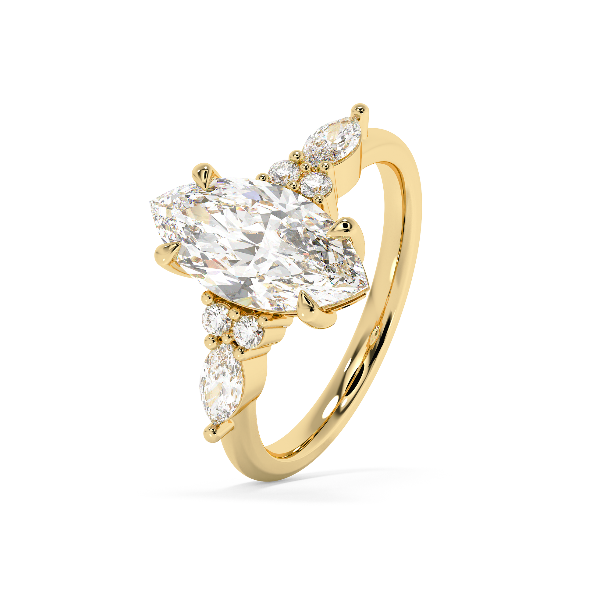 Emerald Solitaire Lab Grown Diamond Engagement Ring