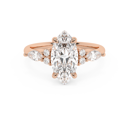 Emerald Solitaire Lab Grown Diamond Engagement Ring