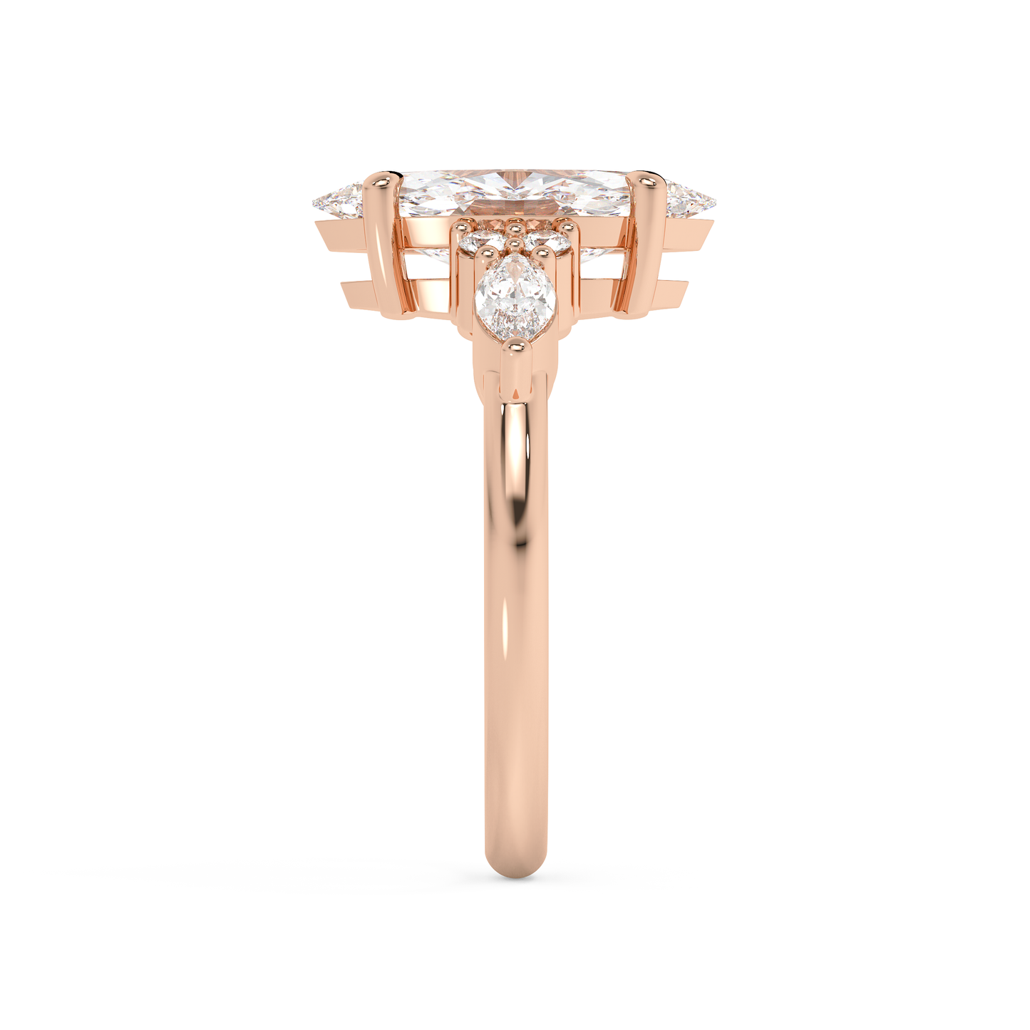 Emerald Solitaire Lab Grown Diamond Engagement Ring