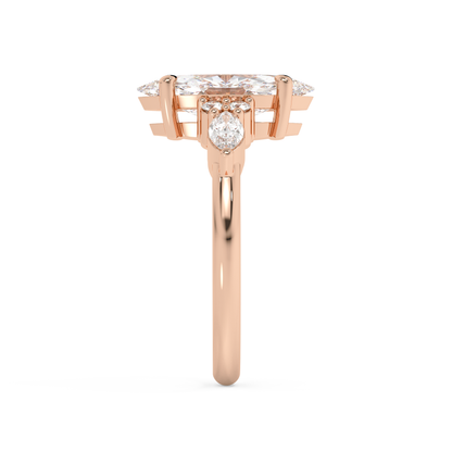 Emerald Solitaire Lab Grown Diamond Engagement Ring