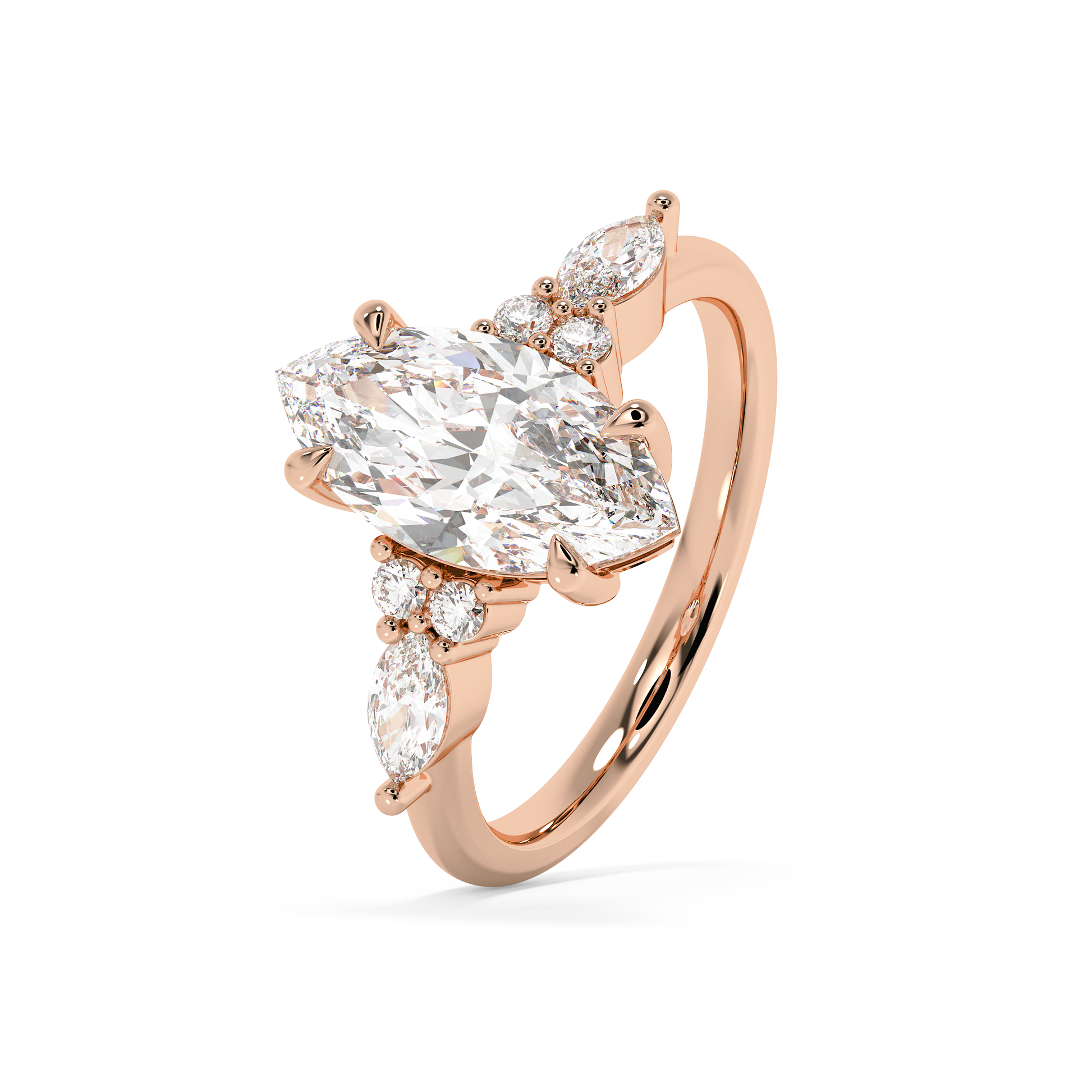 Emerald Solitaire Lab Grown Diamond Engagement Ring