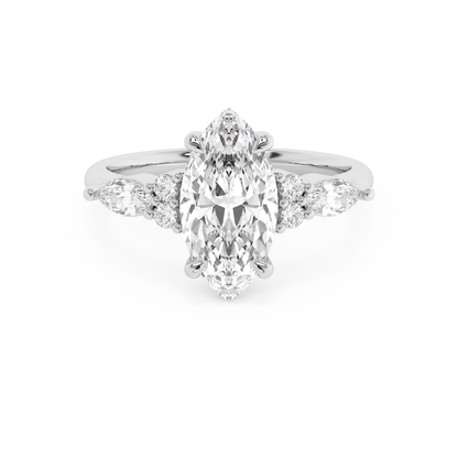 Emerald Solitaire Lab Grown Diamond Engagement Ring
