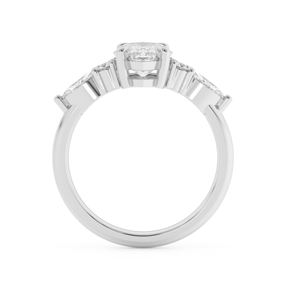 Emerald Solitaire Lab Grown Diamond Engagement Ring