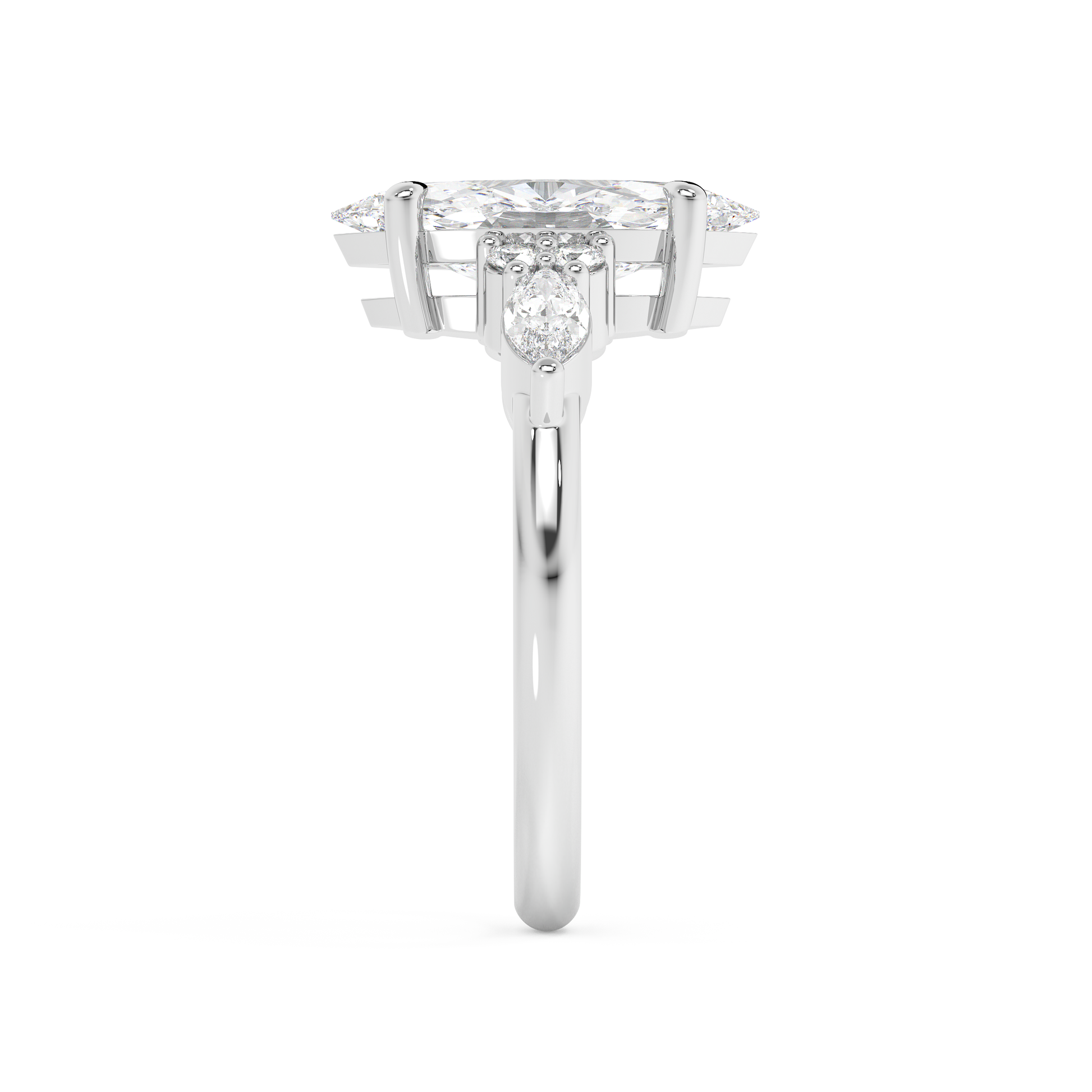 Emerald Solitaire Lab Grown Diamond Engagement Ring