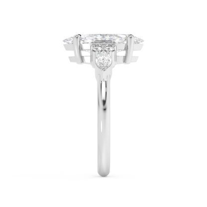 Emerald Solitaire Lab Grown Diamond Engagement Ring