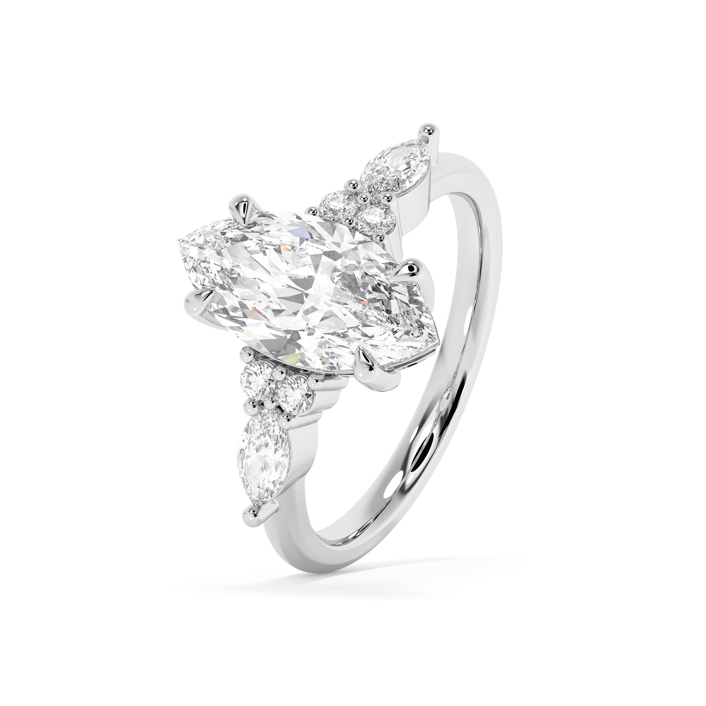 Emerald Solitaire Lab Grown Diamond Engagement Ring