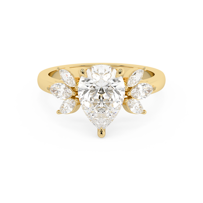 Emerald Solitaire Lab Grown Diamond Engagement Ring