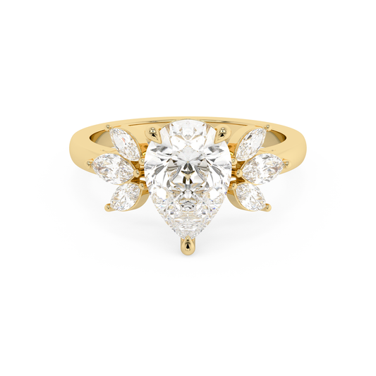 Emerald Solitaire Lab Grown Diamond Engagement Ring