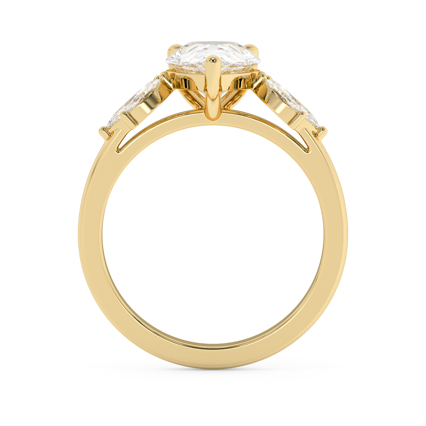 Emerald Solitaire Lab Grown Diamond Engagement Ring