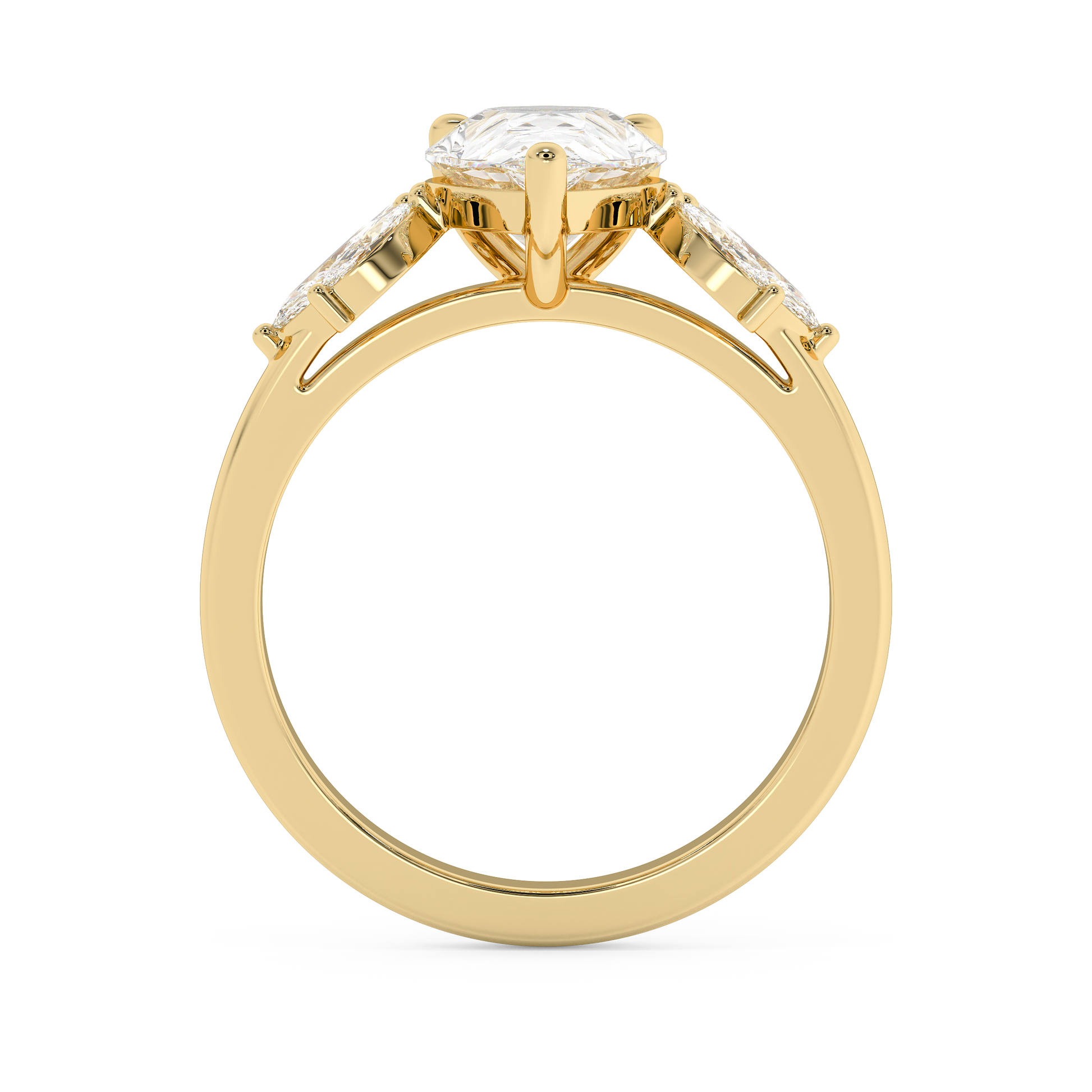 Emerald Solitaire Lab Grown Diamond Engagement Ring