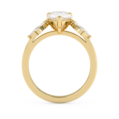 Emerald Solitaire Lab Grown Diamond Engagement Ring