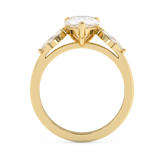 Emerald Solitaire Lab Grown Diamond Engagement Ring