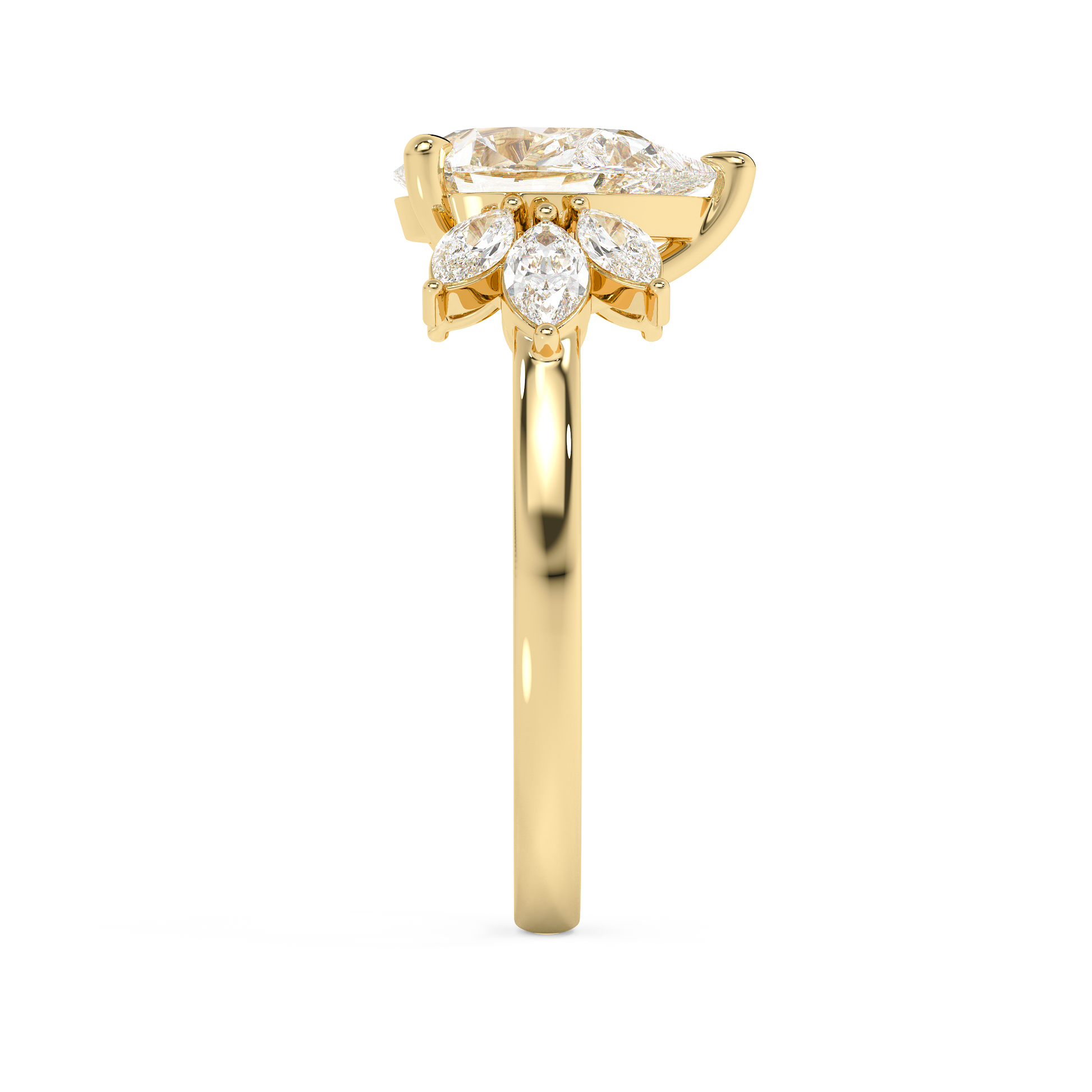 Emerald Solitaire Lab Grown Diamond Engagement Ring
