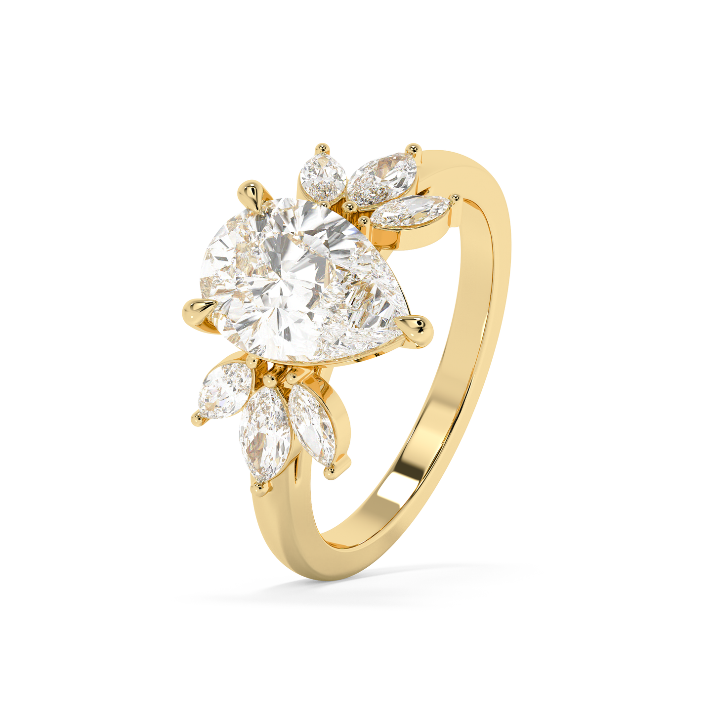 Emerald Solitaire Lab Grown Diamond Engagement Ring