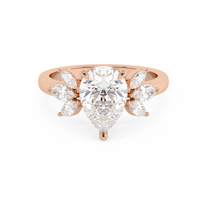 Emerald Solitaire Lab Grown Diamond Engagement Ring