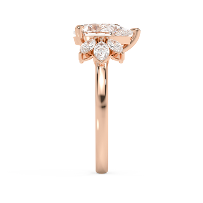 Emerald Solitaire Lab Grown Diamond Engagement Ring