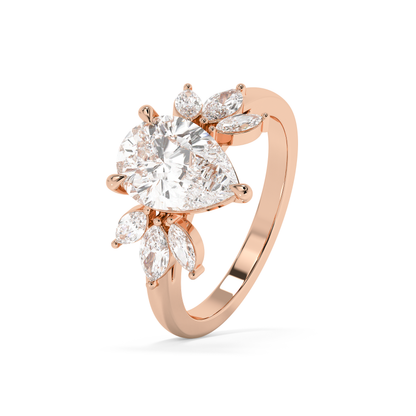 Emerald Solitaire Lab Grown Diamond Engagement Ring