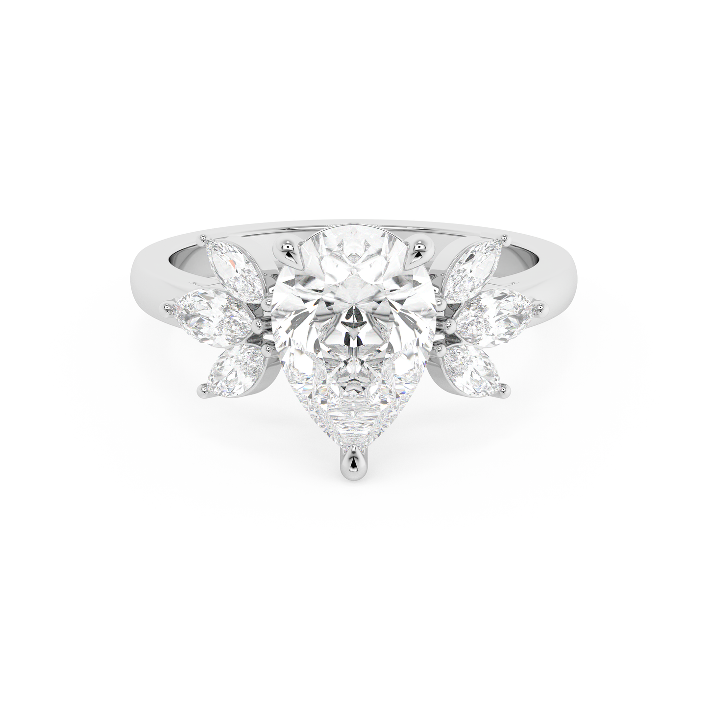 Emerald Solitaire Lab Grown Diamond Engagement Ring