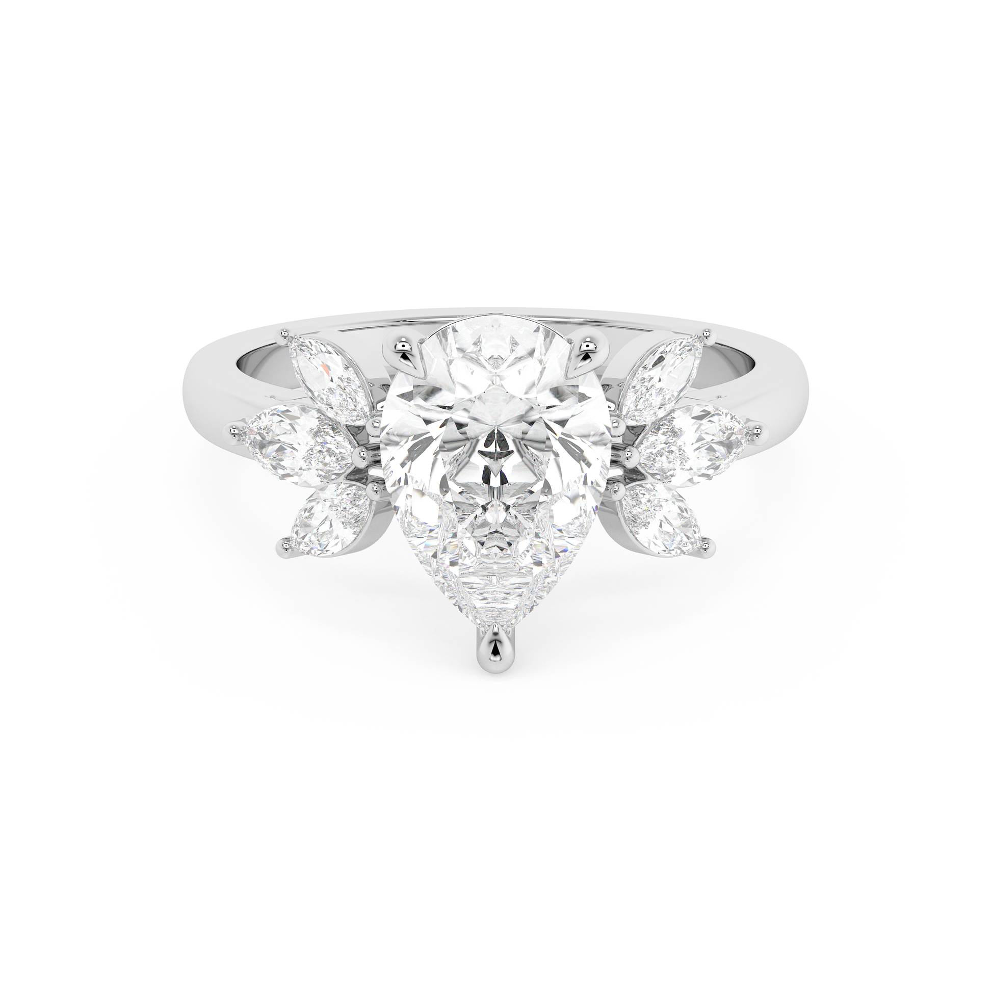 Emerald Solitaire Lab Grown Diamond Engagement Ring