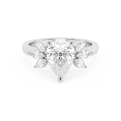 Emerald Solitaire Lab Grown Diamond Engagement Ring