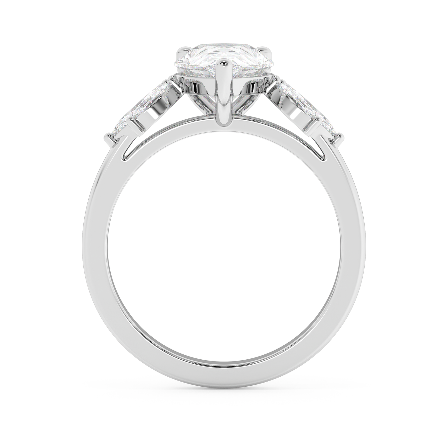 Emerald Solitaire Lab Grown Diamond Engagement Ring