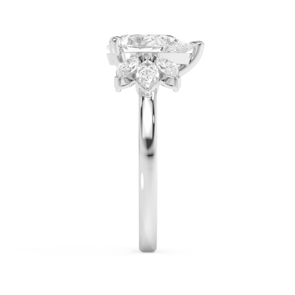 Emerald Solitaire Lab Grown Diamond Engagement Ring