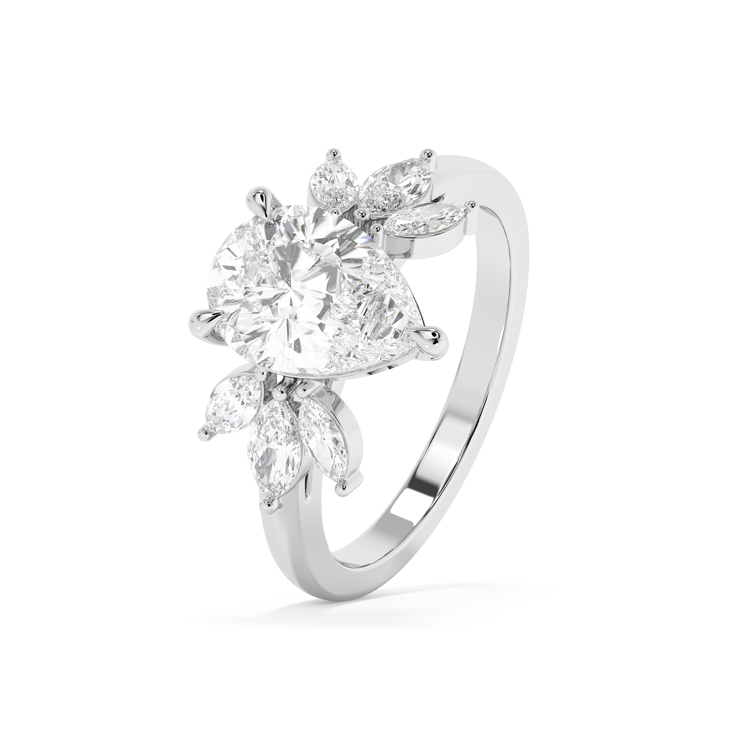 Emerald Solitaire Lab Grown Diamond Engagement Ring