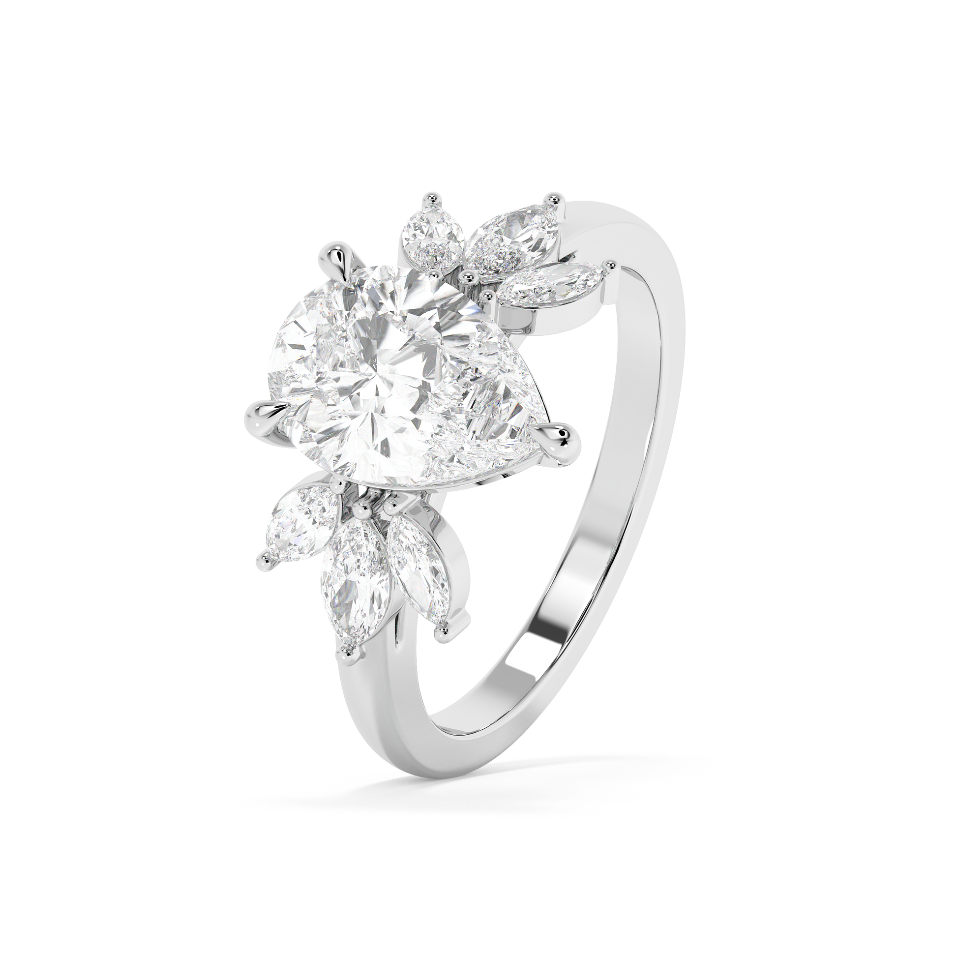 Emerald Solitaire Lab Grown Diamond Engagement Ring