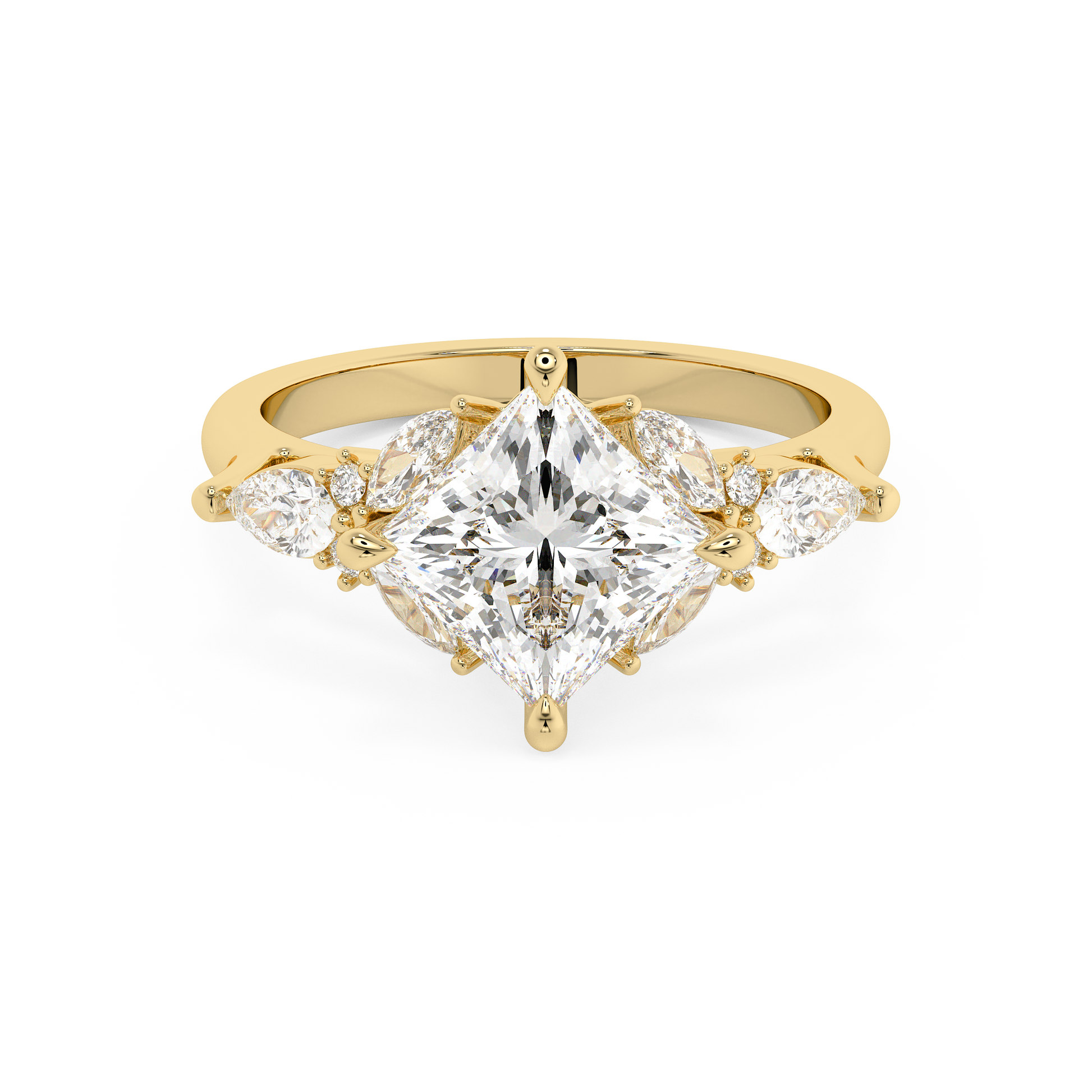 Emerald Solitaire Lab Grown Diamond Engagement Ring