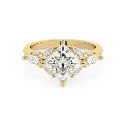 Emerald Solitaire Lab Grown Diamond Engagement Ring