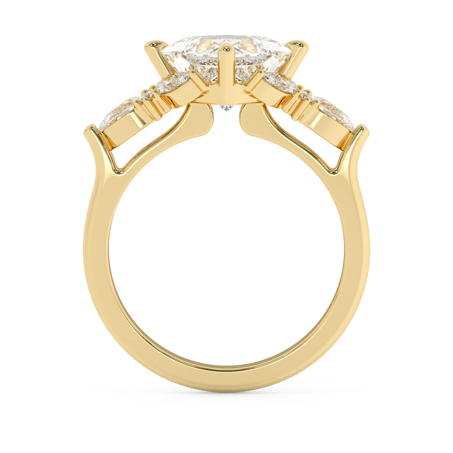 Emerald Solitaire Lab Grown Diamond Engagement Ring