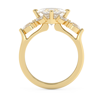 Emerald Solitaire Lab Grown Diamond Engagement Ring