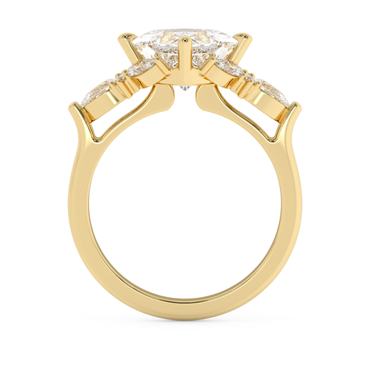 Emerald Solitaire Lab Grown Diamond Engagement Ring