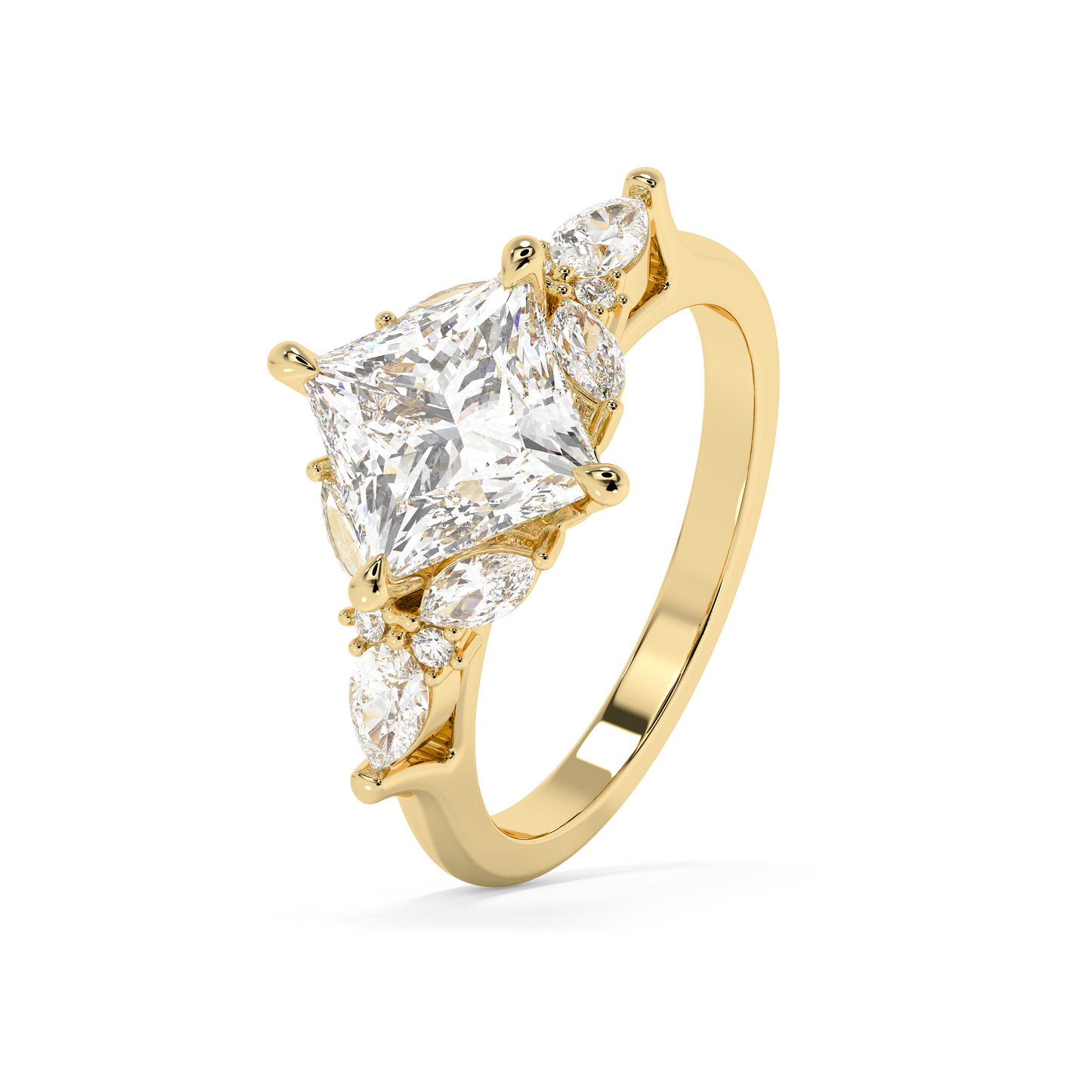 Emerald Solitaire Lab Grown Diamond Engagement Ring