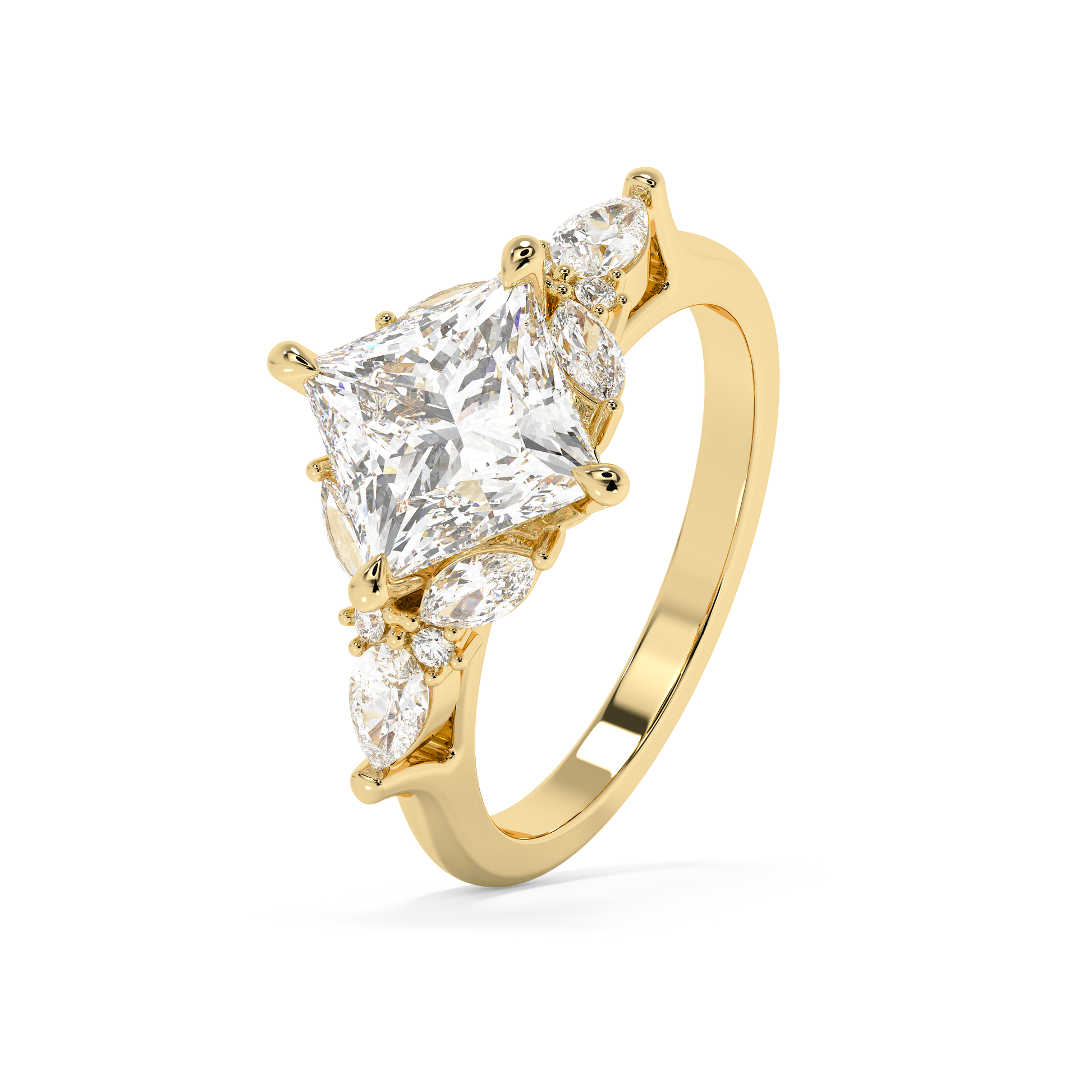Emerald Solitaire Lab Grown Diamond Engagement Ring