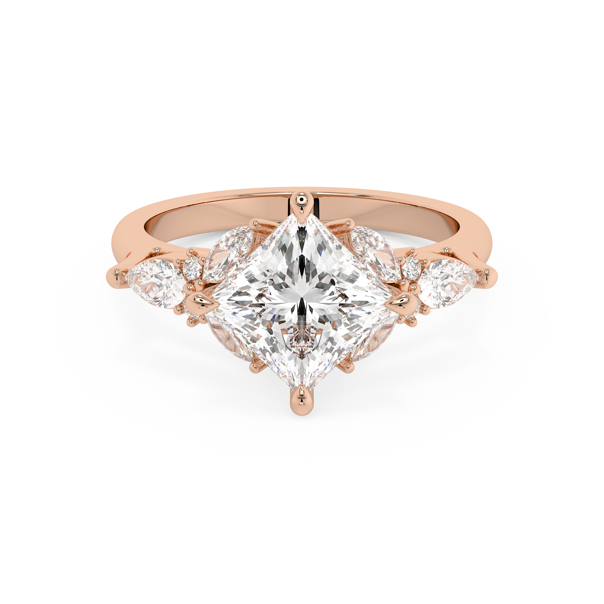 Emerald Solitaire Lab Grown Diamond Engagement Ring