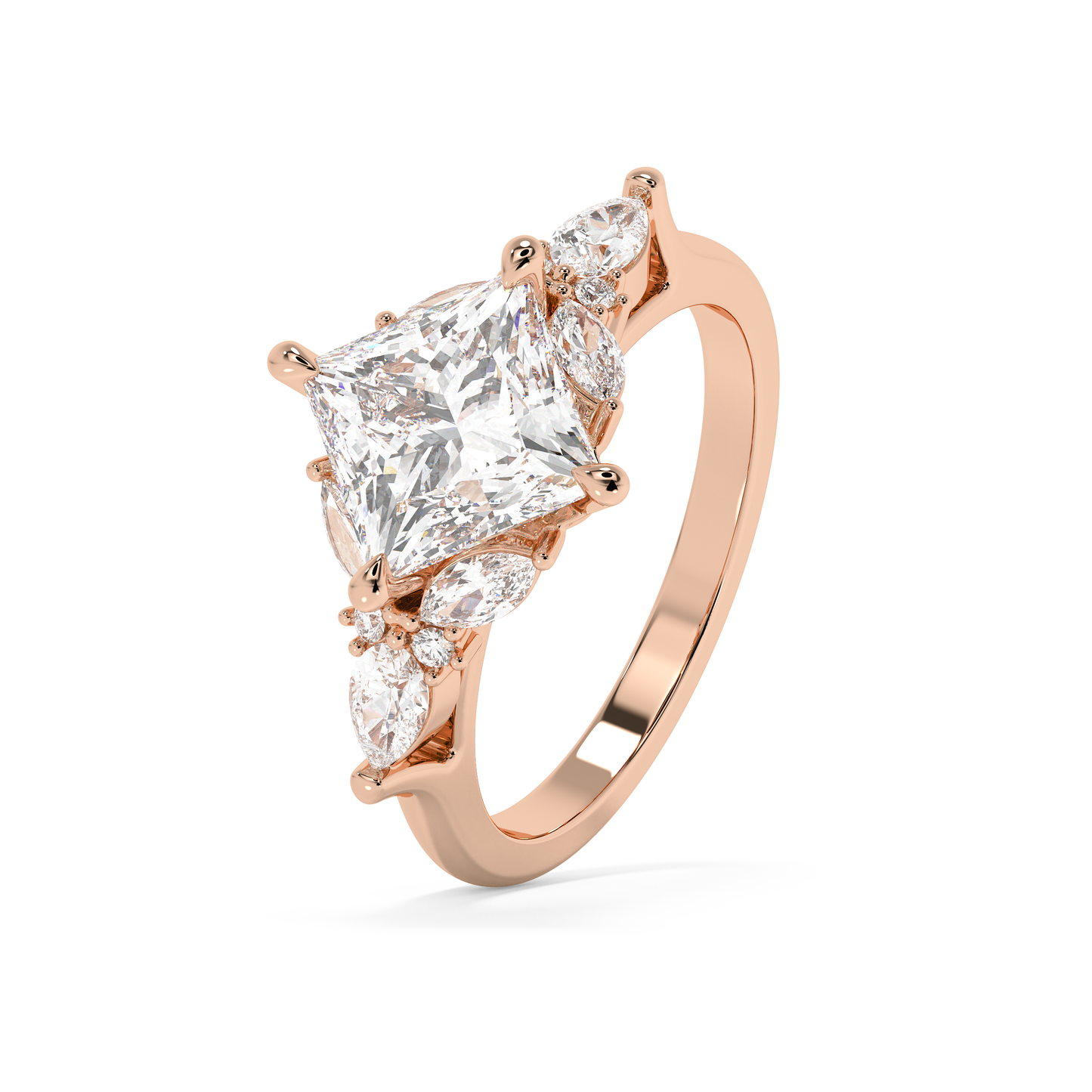 Emerald Solitaire Lab Grown Diamond Engagement Ring