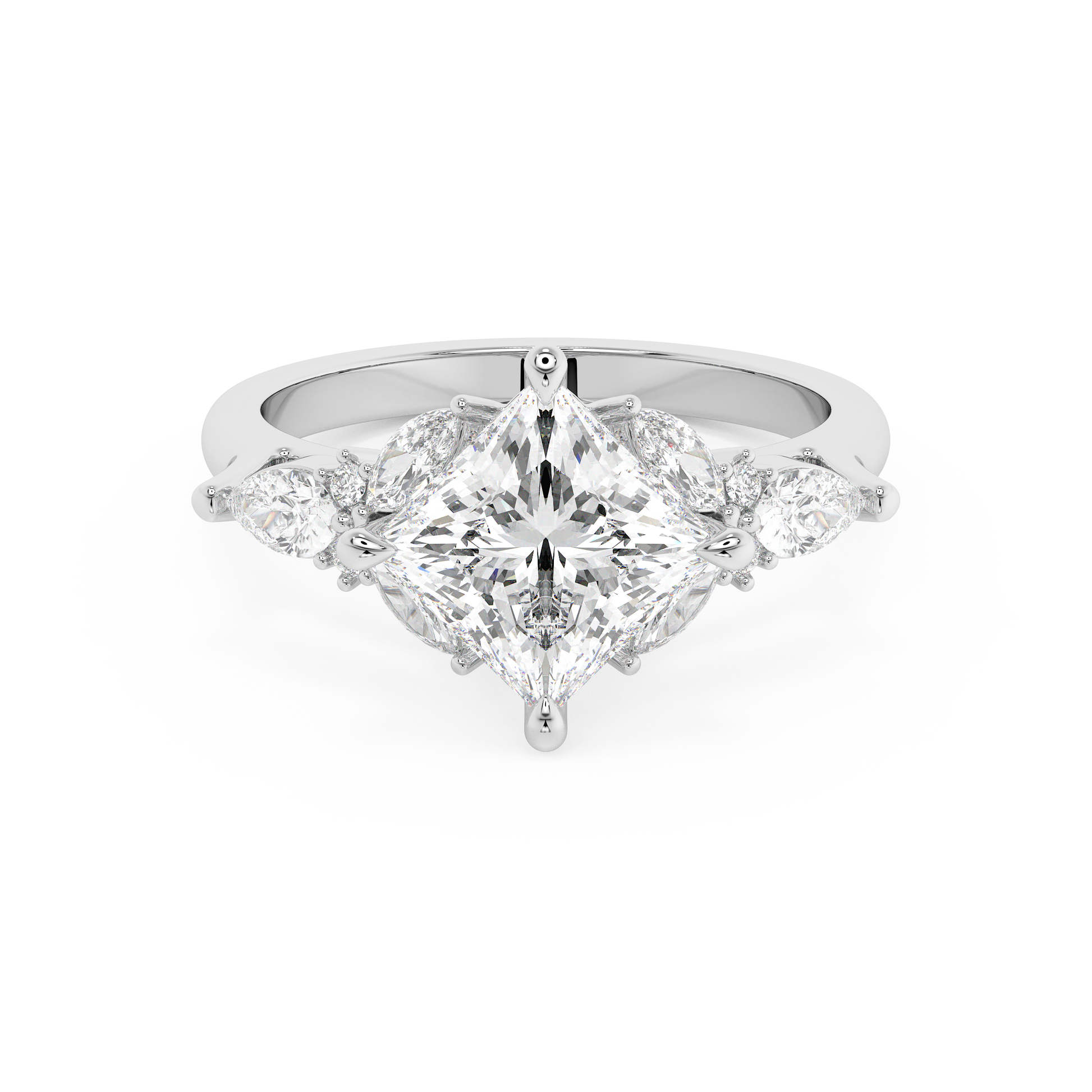 Emerald Solitaire Lab Grown Diamond Engagement Ring