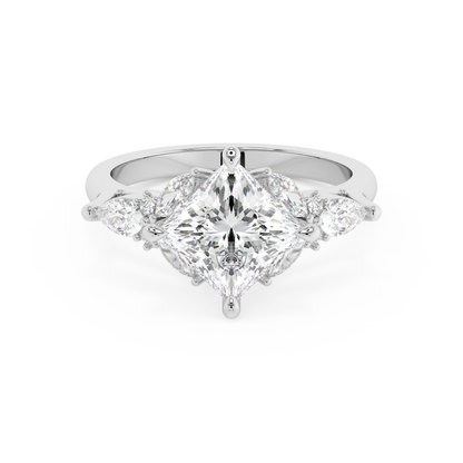 Emerald Solitaire Lab Grown Diamond Engagement Ring
